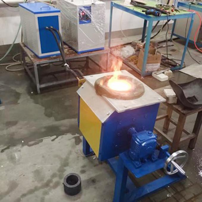 Melting pot de cobre de bronze da indução da frequência média com a fornalha de derretimento de inclinação hidráulica 150kg da indução do sistema